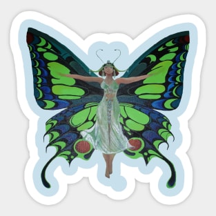 Jazz Age Showgirl Flapper Butterfly Wings Cut Out Sticker